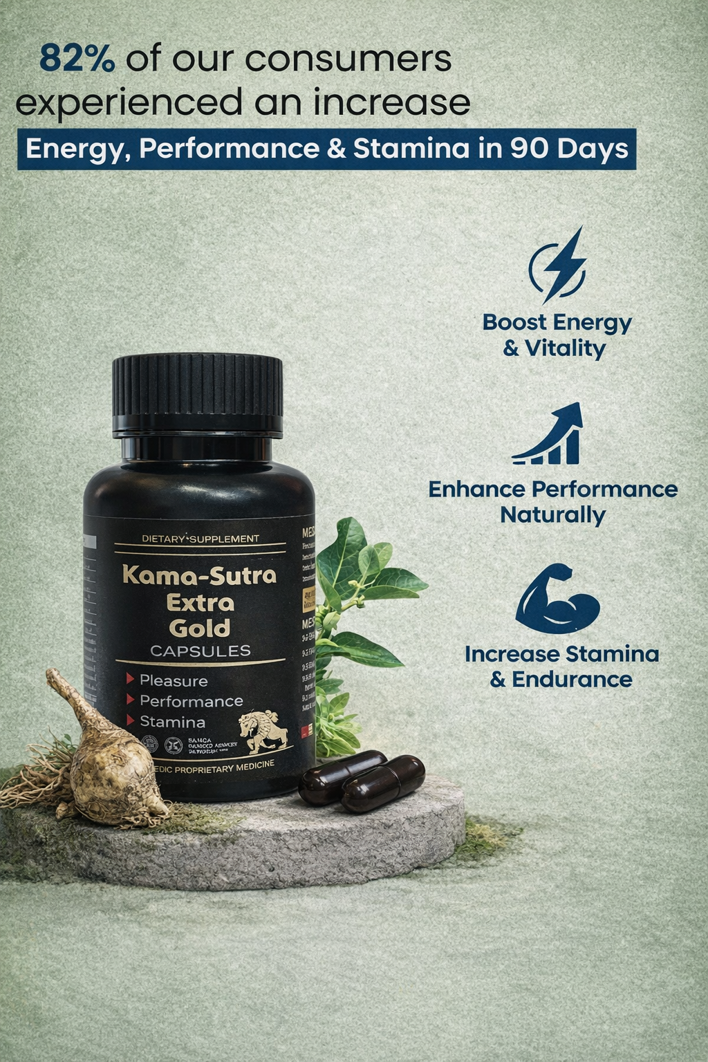 Kama-Sutra Extra Gold Increase Bed Time • Boost Stamina • Restore Confidence (60 capsule)