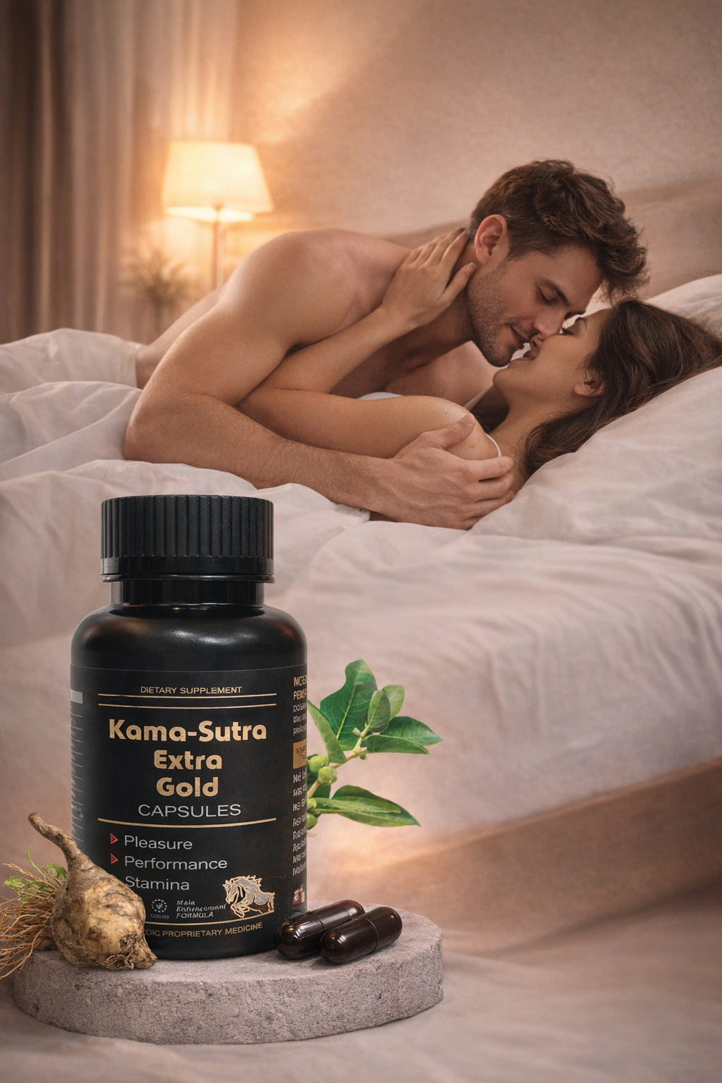Kama-Sutra Extra Gold Capsules By Herbal Solution  Increase Bed Time • Boost Stamina • Restore Confidence